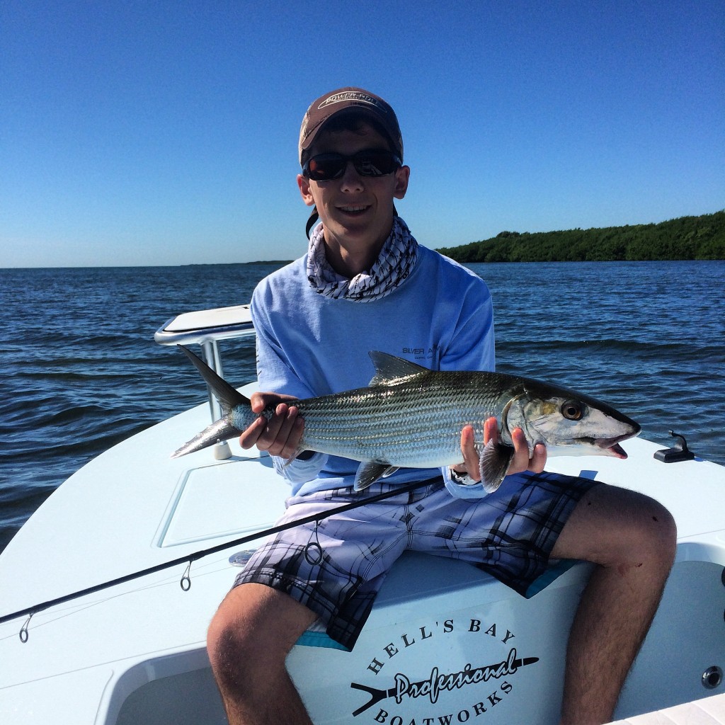 Miami fishing charters client with bonefish
